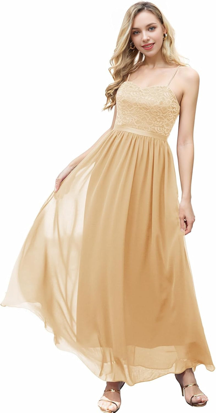 DRESSTELLS Abendkleider Elegant für Hochzeit Festlich Ballkleid Damen Lang Brautkleid Standesamt Bra