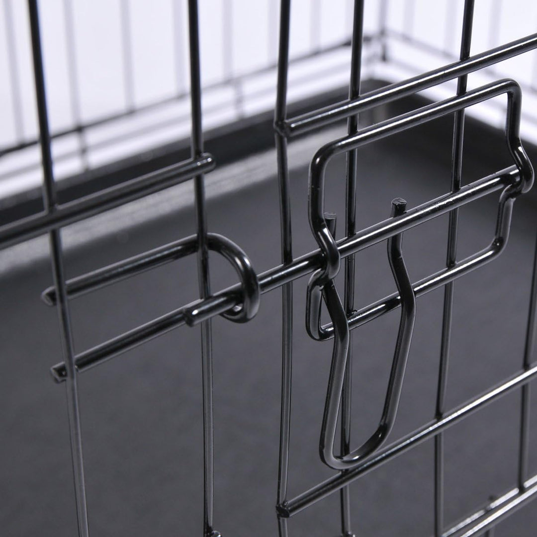 M&G Techno Hundekäfig faltbar, Grösse S, Abmessungen: 61 x 42 x 48,5 cm, Farbe schwarz, Transportbox