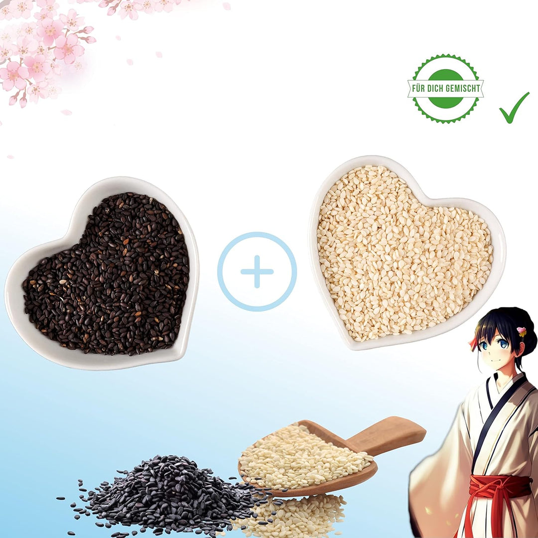 Asiafoodland - Sushi Sesam Mix - weisser und schwarzer Sesam für Inside Out und California Rolls - s