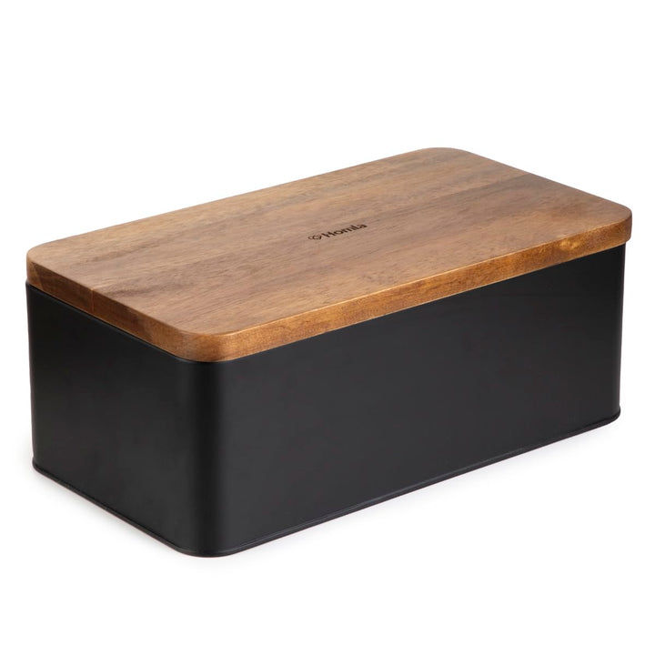 HOMLA Lomas Brotaufbewahrungsbox Brotkasten Brotaufbewahrungsbehälter mit Akaziendeckel 33x18x13cm