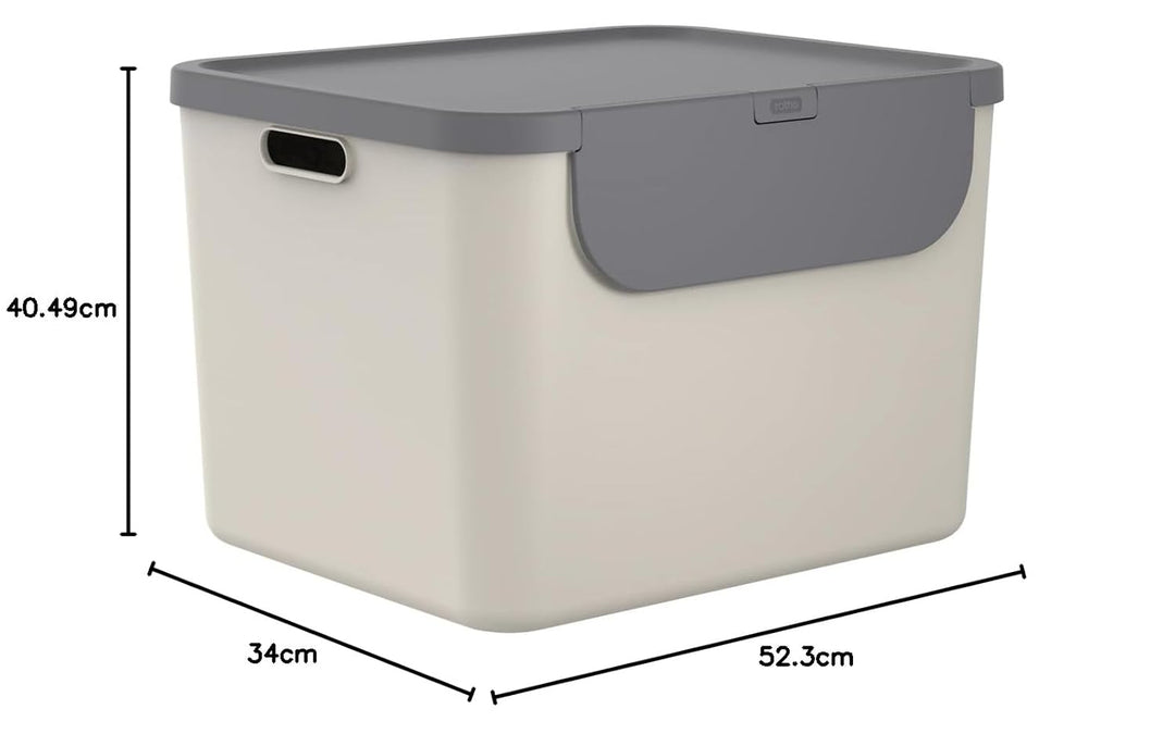 Rotho Albula Mülltrennungssystem 55l für die Küche, Kunststoff (PP) BPA-frei, 55l (52.3 x 40.5 x 34.