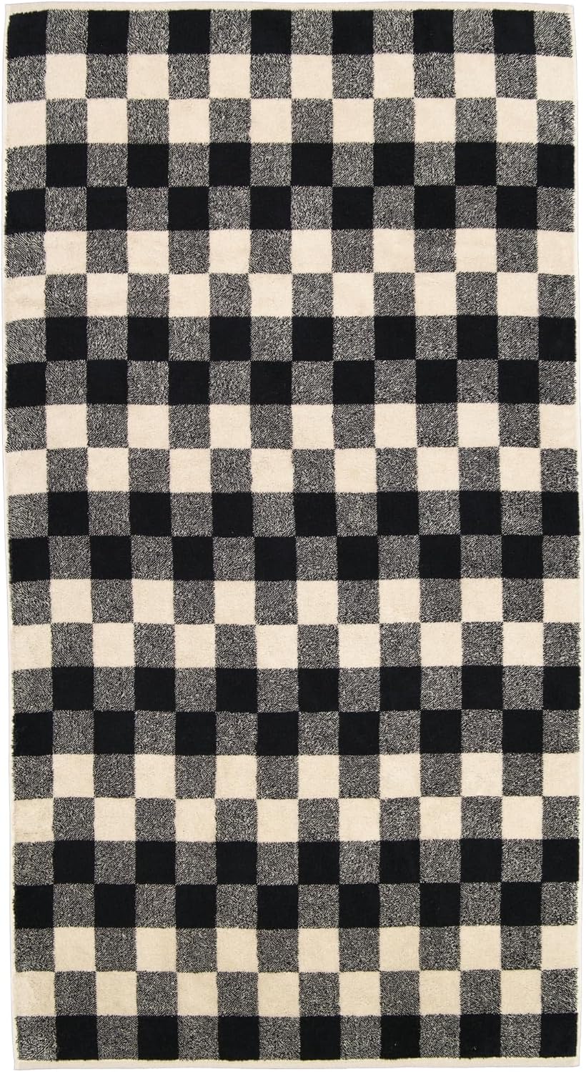 CAWÖ Home Handtücher Natural Karo 6217 Natur-schwarz - 39 Duschtuch 80x150 cm, Duschtuch 80x150 cm