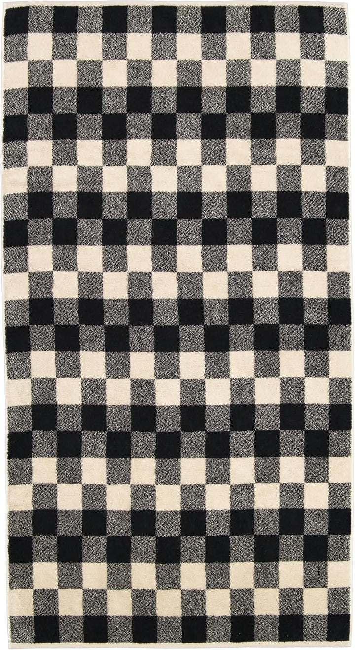 CAWÖ Home Handtücher Natural Karo 6217 Natur-schwarz - 39 Duschtuch 80x150 cm, Duschtuch 80x150 cm
