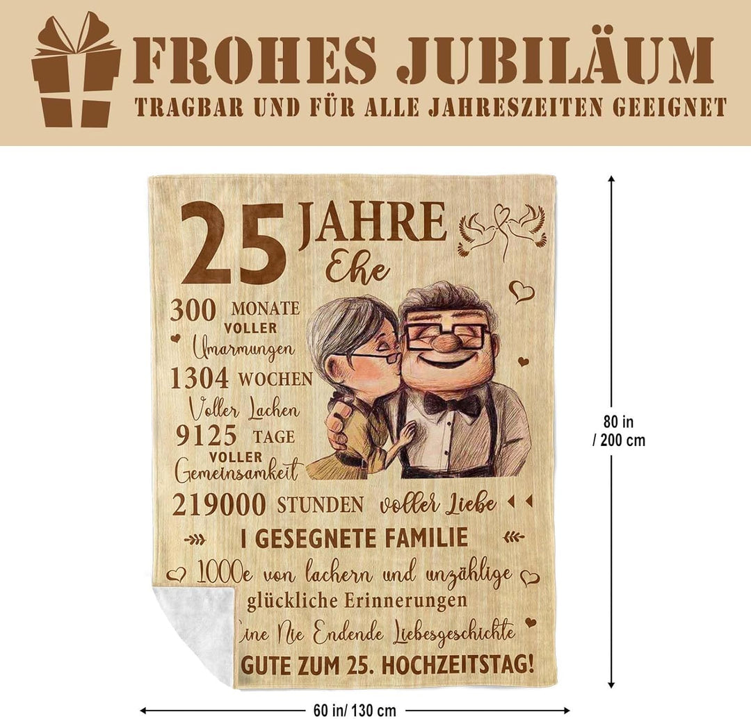 Silberhochzeit Geschenk, 25 Hochzeitstag Geschenk für Sie/Ihn, Geschenke zur Silberhochzeit 25, Silb