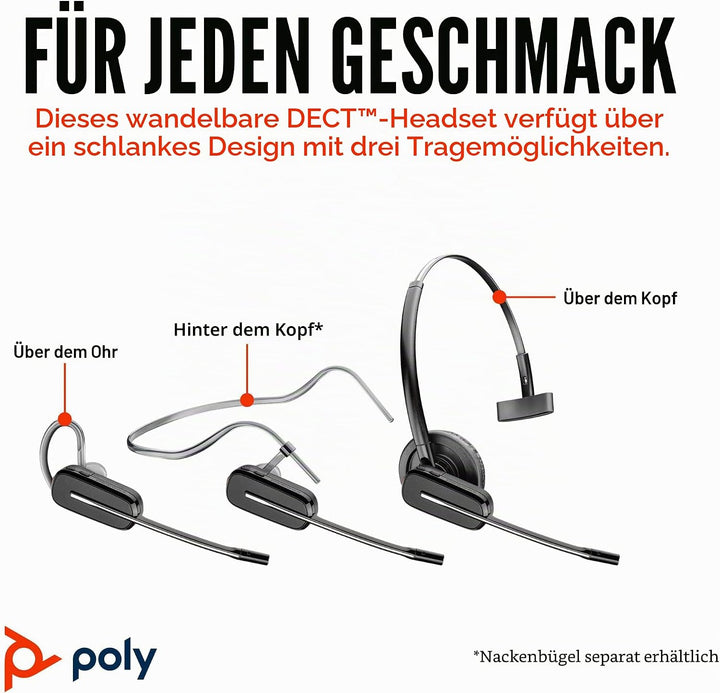 Poly DECT Headset CS540 konvertibel etail 2024 Version Gestreift, 2024 Version Gestreift