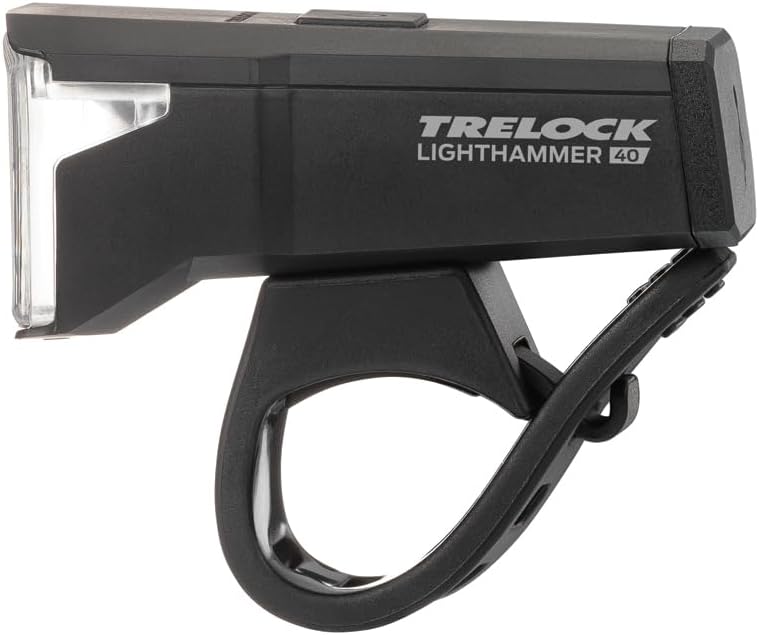 TRELOCK Fahrradlicht LS 440 LIGHTHAMMER 40 LUX – USB Ladefunktion – 60 m Sichtweite – 10 Stunden Leu