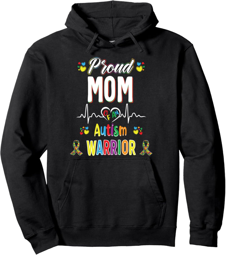 stolze Mutter Autismus Kriegerin Bewusstseinsband Autistisch Pullover Hoodie