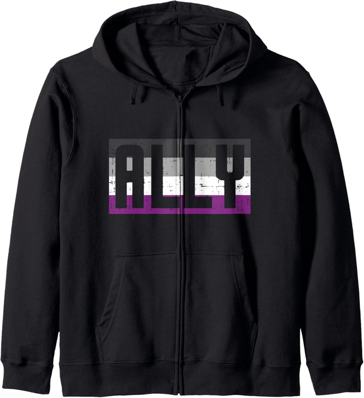 Ally Asexual Color Flag Ace Pride Asexuality LGBTQ Men Women Kapuzenjacke