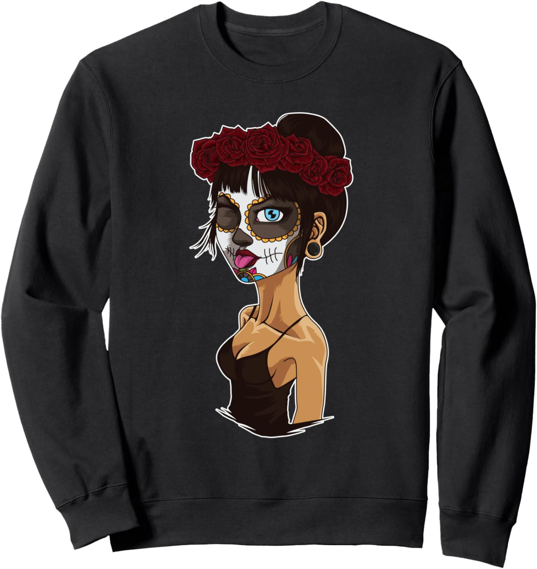 Lustige Lady der Toten - La Calavera Catrina - Santa Muerte Sweatshirt