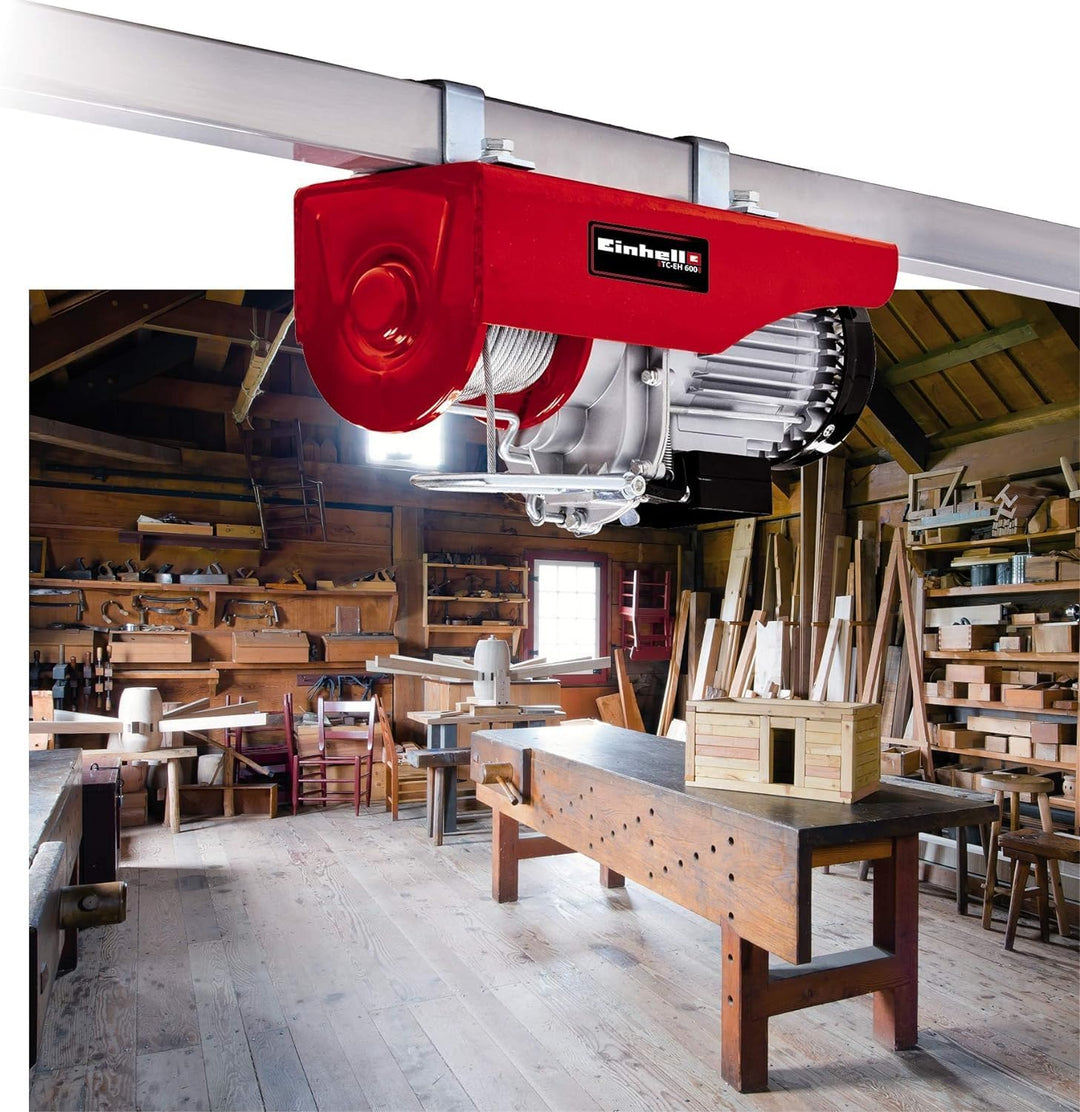 Einhell Seilhebezug TC-EH 600 (1050 W, Tragkraft ohne Umlenkrolle 300 kg auf 18 m/mit Umlenkrolle 60