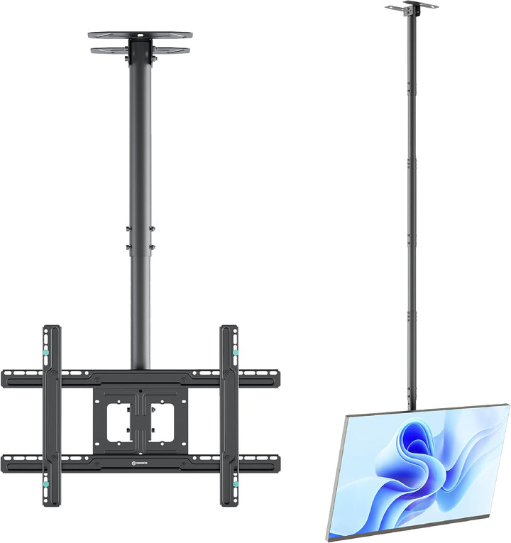 ONKRON TV Deckenhalterung für 32-80 Zoll Fernseher bis 68 kg, TV Halterung Decke extra lang, höhenve