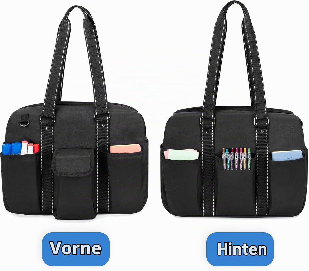Damero Lehrer Schultertasche, Laptop Handtasche Damen mit mehreren Fächern, Lehrerbedarf Tasche Akte