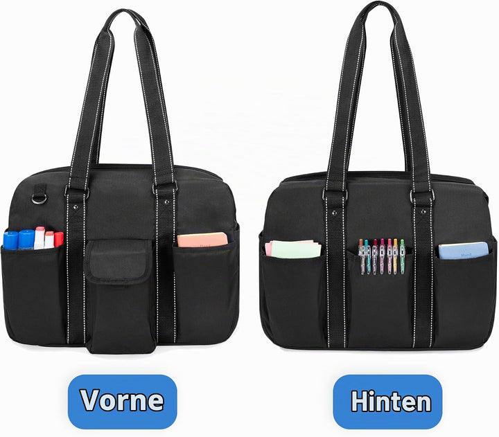 Damero Lehrer Schultertasche, Laptop Handtasche Damen mit mehreren Fächern, Lehrerbedarf Tasche Akte