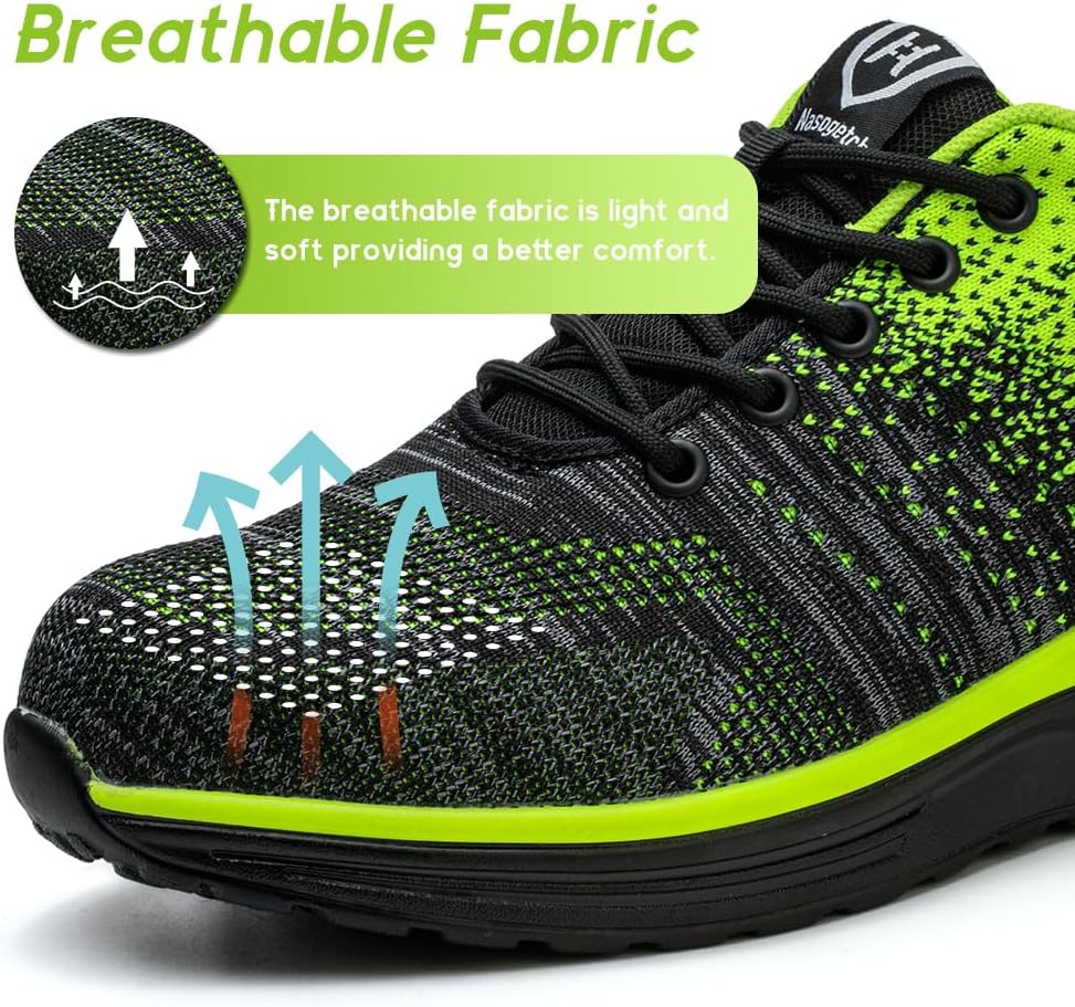 Bawalon Arbeitsschuhe Leicht Herren Sicherheitsschuhe Damen rutschfest Sportlich Stahlkappenschuhe A