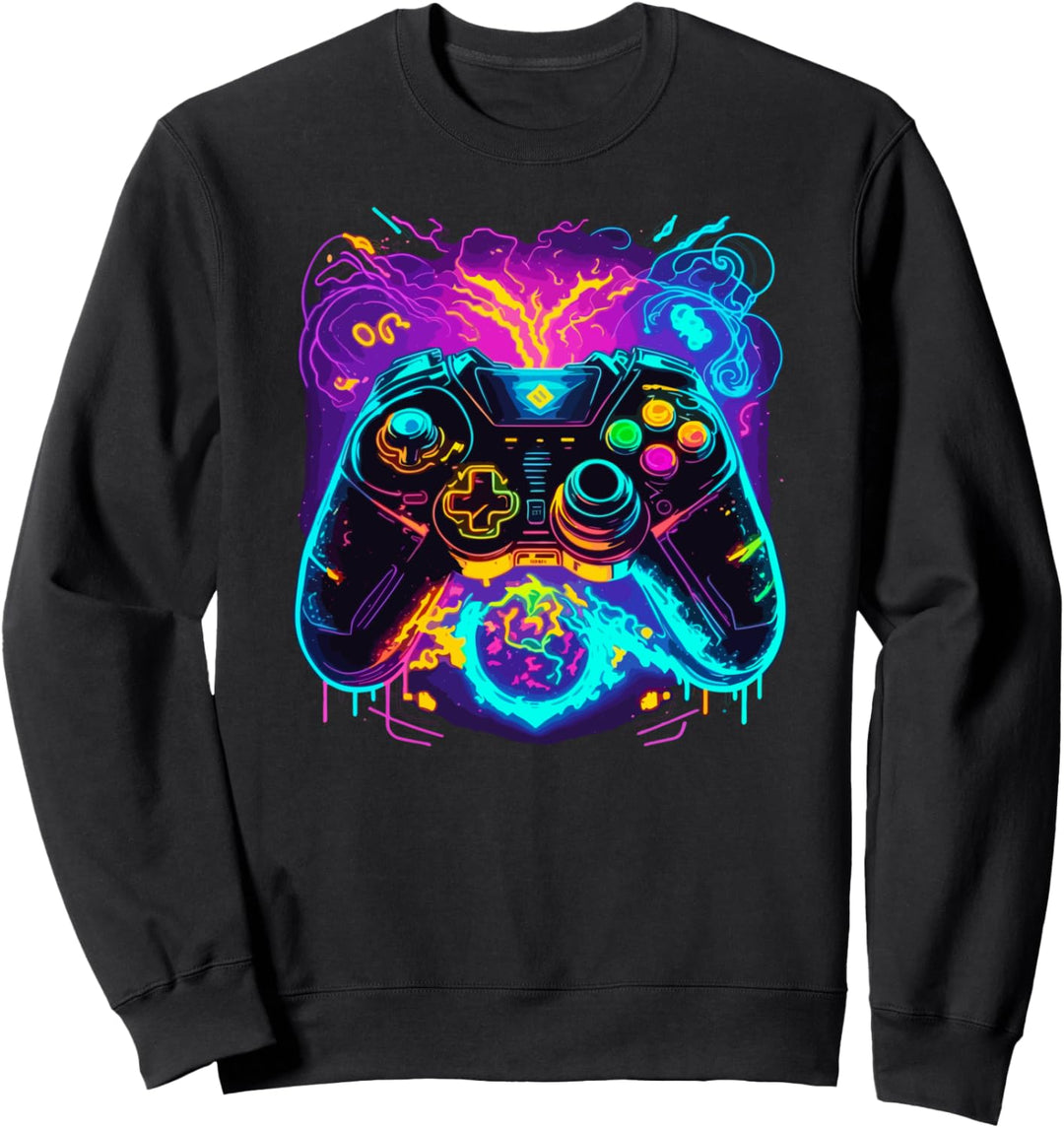 Neonfarben Graffiti Gaming Controller Sweatshirt