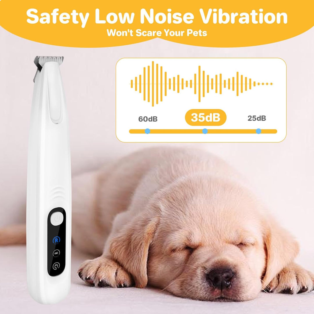 ETACCU Pfotentrimmer für Hunde mit LED-Licht & Wiederaufladbar - Leise Hundepfoten Trimmer, Pfoten R