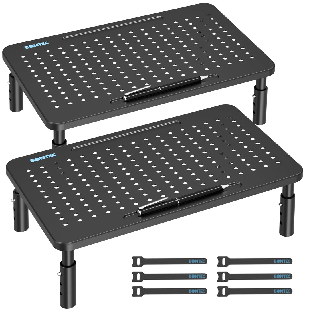 BONTEC Monitorständer Höhenverstellbarer Bildschirmständer Monitor-Raiser Ergonomischer aus hochwert