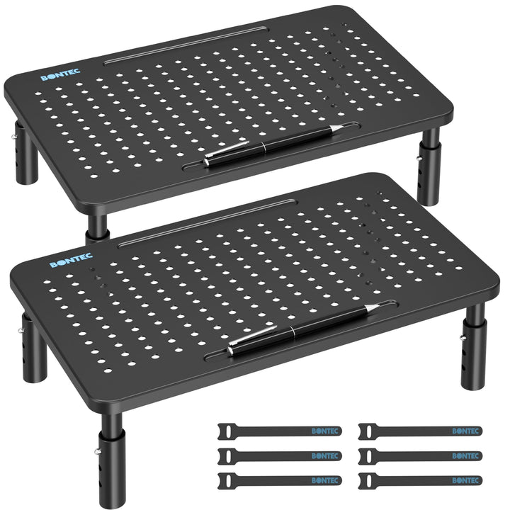 BONTEC Monitorständer Höhenverstellbarer Bildschirmständer Monitor-Raiser Ergonomischer aus hochwert