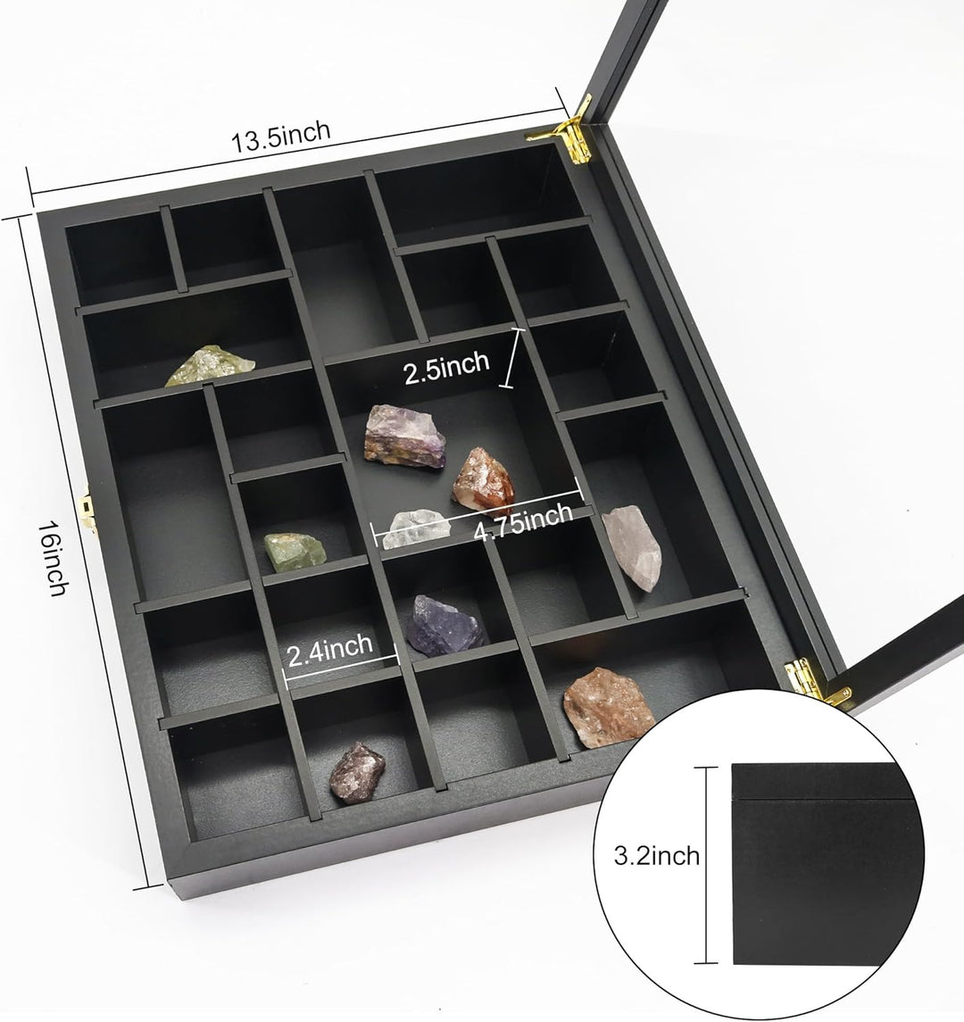 FramePro Felsen Bilderrahmen Vitrine Kristall Shadow Box 35x40cm 3D Rahmen zum Befüllen Tiefer Aufbe