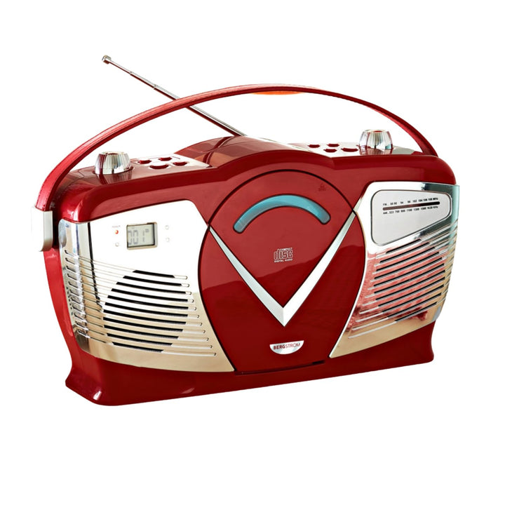 3 PAGEN® Retro Stereo-Anlage Boombox – tragbarer CD-Player mit Radiofunktion – Netz- und Batteriebet