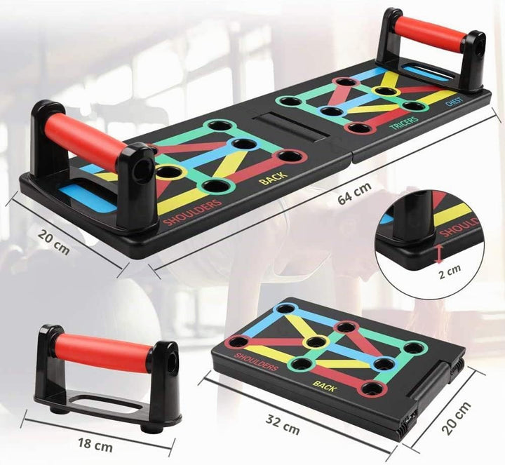 Cretee 12 in 1 Faltbare Push Up Rack Board mit Handgriff für Muskeltraining Effektiv Formen 12 in 1
