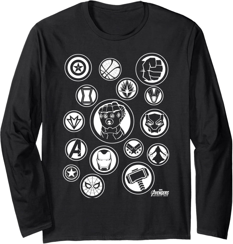 Marvel Avengers: Infinity War Avengers Symbols Langarmshirt