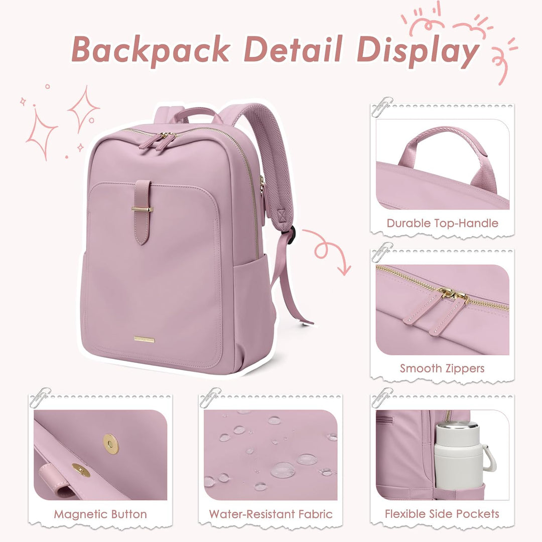Rucksack Damen Herren Elegant, 17.3 Zoll Laptop Rucksack Wasserdicht mit Laptopfach, Business Laptop
