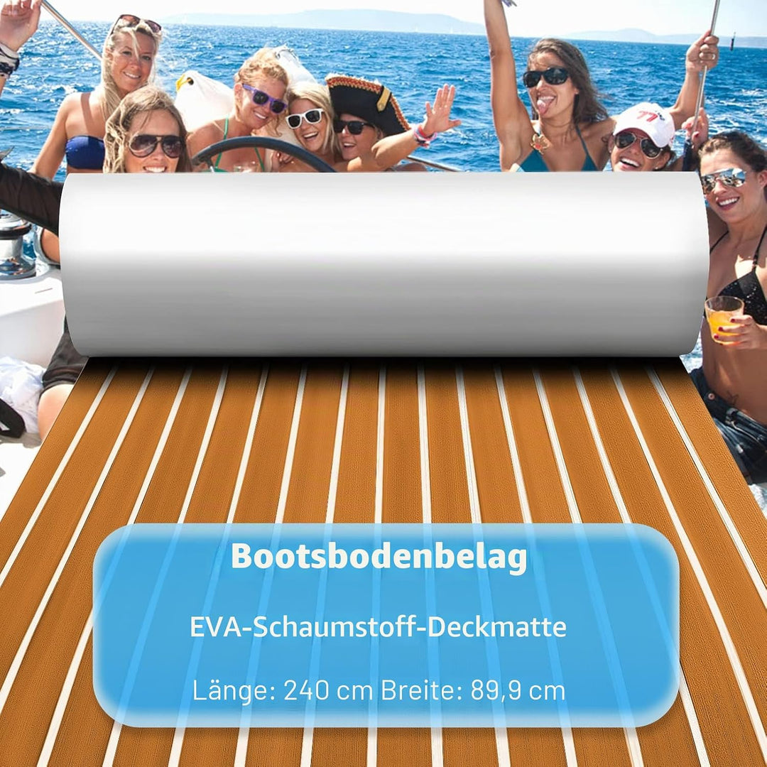 Toogou Generation Eva-Schaum Rutschfeste Marine Matte Rückseite mit 3 M Klebstoff, synthetische Teak