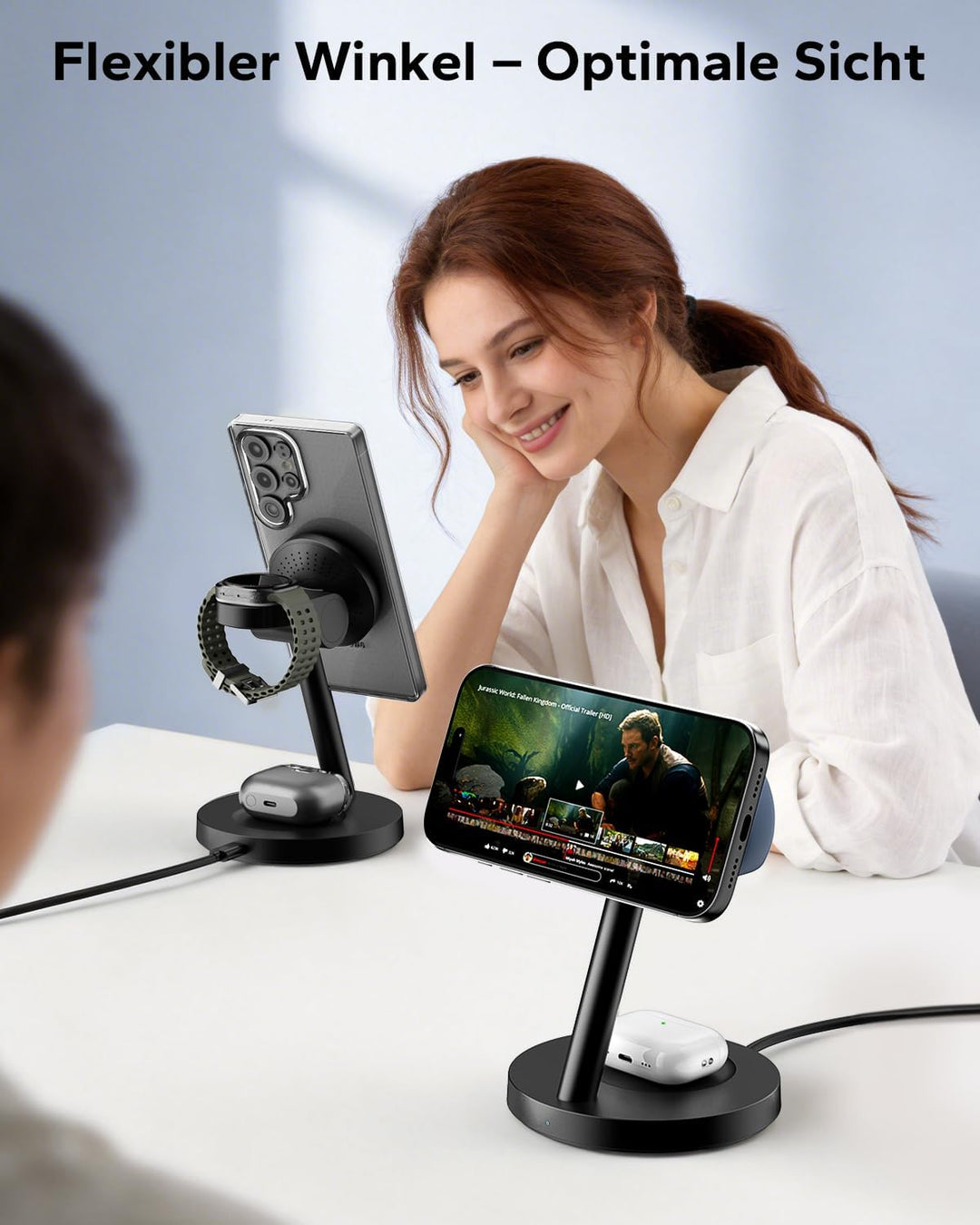 KPON 3 IN 1 Magsafe Ladestation für Apple Watch und iPone, Induktive iPhone Ladestation Magsafe Lade