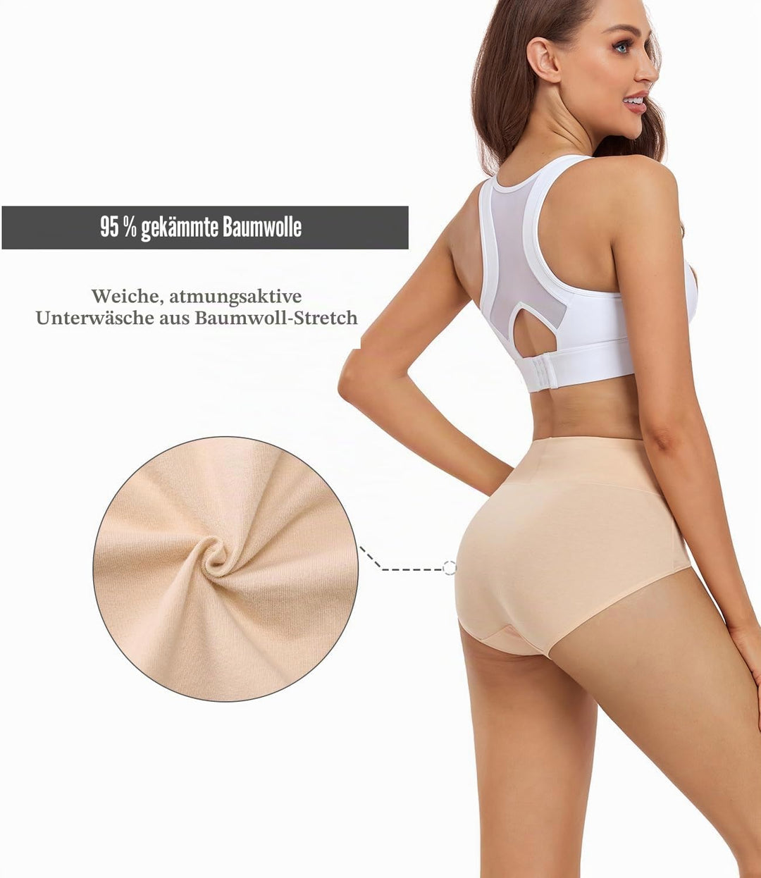 wirarpa Unterhosen Damen Baumwolle Frauen Unterwäsche Hohe Taille Slips Hoher Taillenslip 4er Pack 4