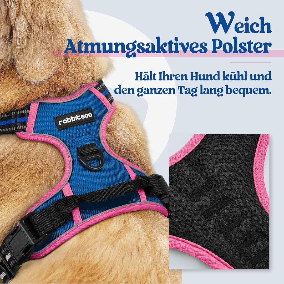 rabbitgoo Hundegeschirr Mittelgrosse Hunde, Anti Zug Geschirr mit Kontrolle, No Pull Verstellbar Hun