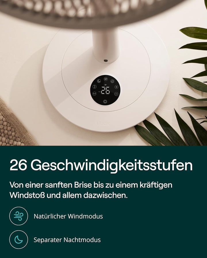 Duux Whisper 3 Standventilator – Energiesparender Ventilator mit 26 Geschwindigkeiten, Timer & Nacht