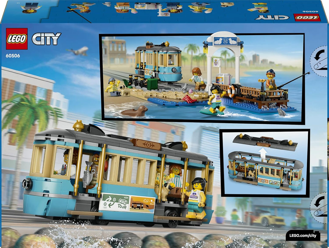 LEGO City Klassische Strandstrassenbahn Spielzeug - Modellbau mit Schienenstrecke, Strassenszene, 5