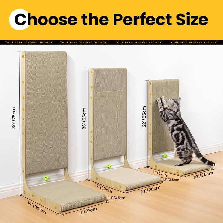 Conlun Kratzbrett L-Form für Katzen - Vertikale Kratzpappe Wand,55cm(2er Pack) 55 cm(2-Pack）, 55 cm(
