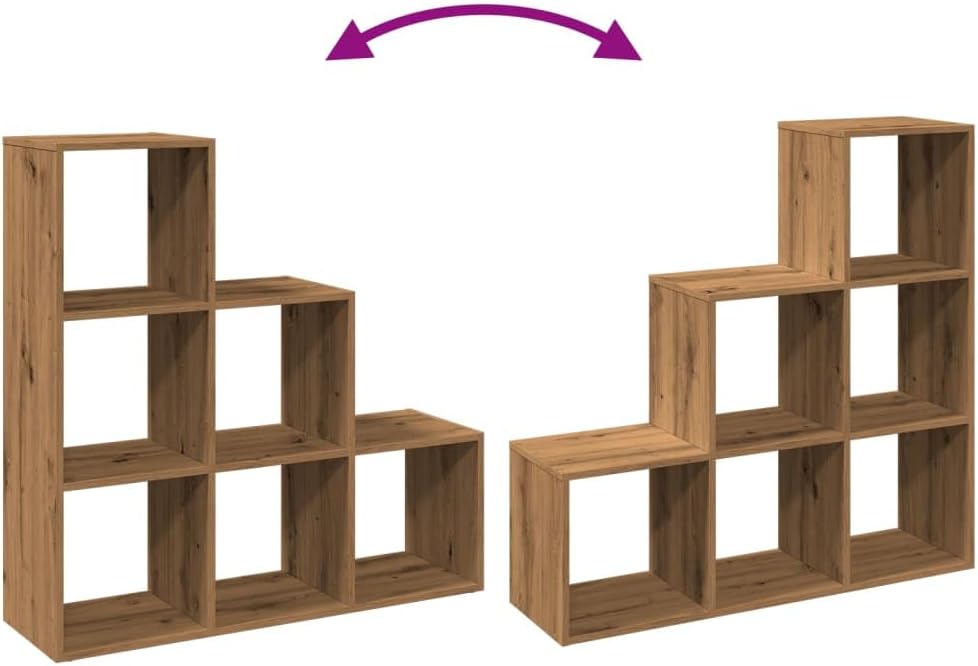 vidaXL Raumteiler Bücherregal 3 Etagen, Standregal Treppenregal für Wohnzimmer Schlafzimmer Büro, St