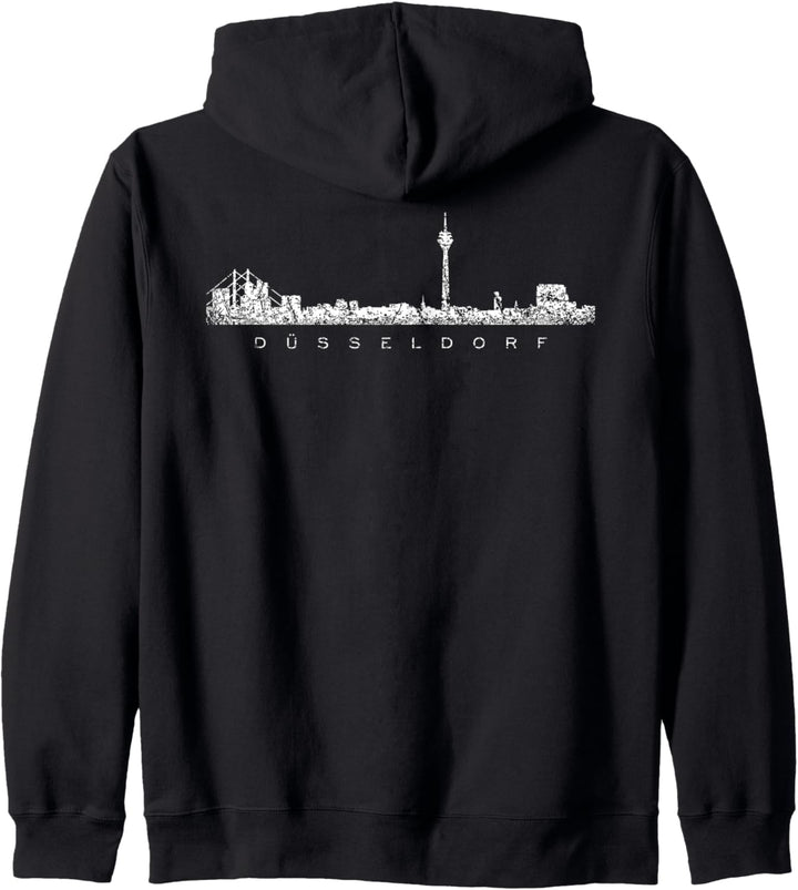 Düsseldorfer Skyline (Vintage Weiss) Düsseldorf Kapuzenjacke