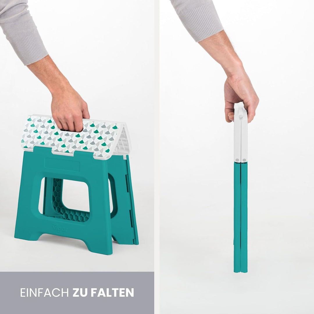 Vigar Kompakte Tritthocker Klappbar für Erwachsene, 27 cm, Klapphocker Faltbar 150 kg rutschfest, Le