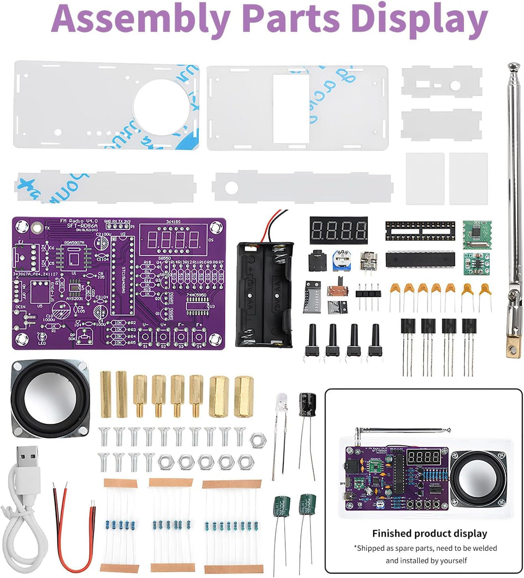 Heemol FM Radio Löt Bausatz, DIY Radio Kit mit Digital Display, Lötübungs-Set für Erwachsene und Anf