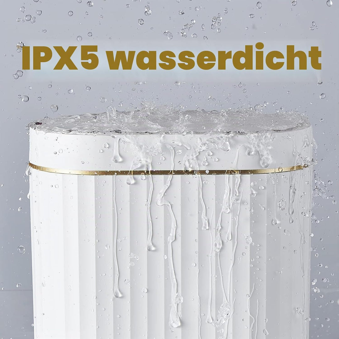 ELPHECO Badezimmer Mülleimer mit Deckel 8L Sensor Mülleimer, schmaler Kunststoff-Mülleimer, wasserdi