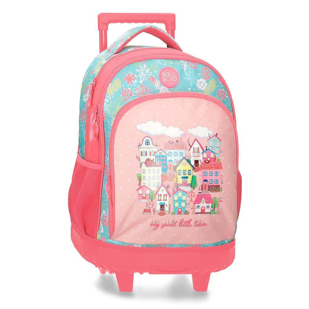 Roll Road My Little Town Rucksack, kompakt, 2 Räder, Rosa, 32 x 43 x 21 cm, Polyester, 28,9 l, Rosa,