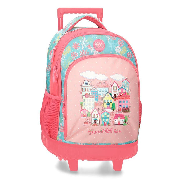 Roll Road My Little Town Rucksack, kompakt, 2 Räder, Rosa, 32 x 43 x 21 cm, Polyester, 28,9 l, Rosa,