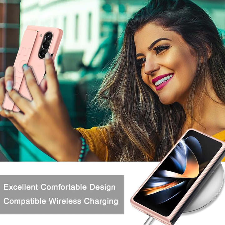 NINKI Kompatibel Samsung Galaxy Z Fold 5 Hülle mit Armband,Stossfeste PC Case Schutzhülle leichte Bu