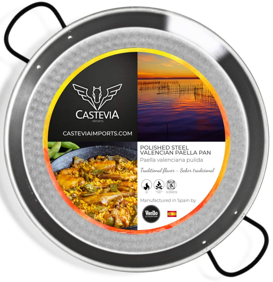 La Valenciana 55 cm, Stahl poliert Paella-Pfanne, Schwarz Ø 55 cm, Ø 55 cm