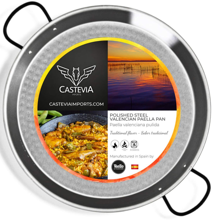 La Valenciana 55 cm, Stahl poliert Paella-Pfanne, Schwarz Ø 55 cm, Ø 55 cm