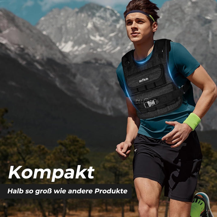 DH FitLife Verstellbare Gewichtsweste 10kg/20kg Kompakt u. Stabil zum Muskelaufbau u. Krafttraining