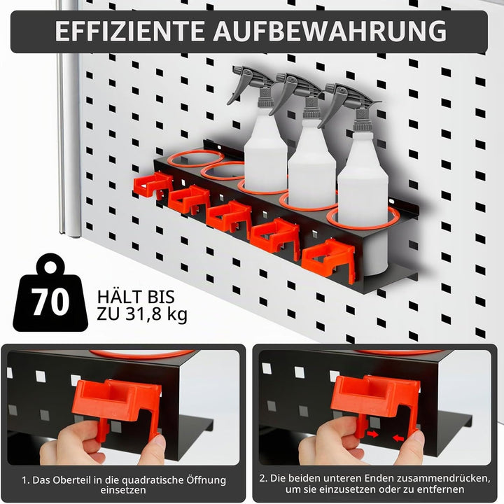 Dosenhalter für Sprühflaschen, 2 Stück Spraydosenhalte, Sprühflaschenhalter mit Aufhängehaken, 8 Aut