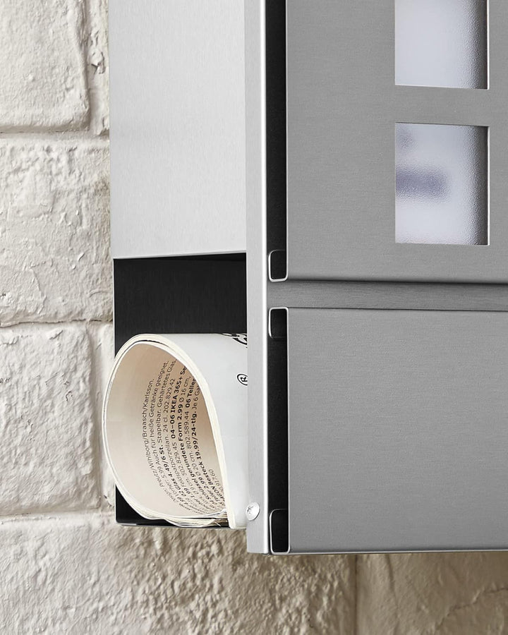 SONGMICS Briefkasten, Postkasten mit Zeitungsfach, Sichtfenster, abschliessbar, 2 Schlüssel, modern,