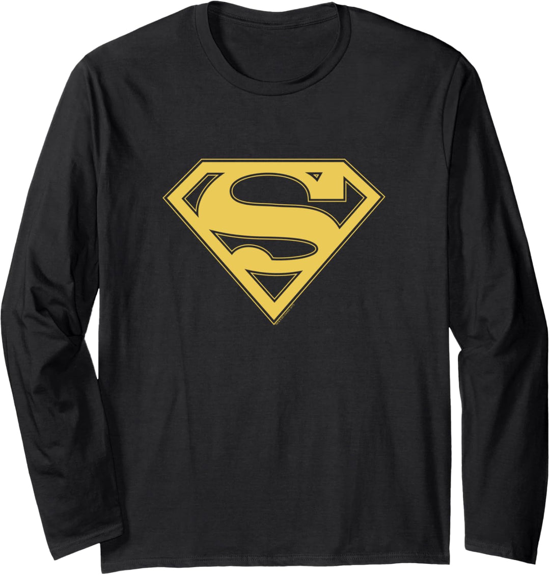 Superman Gold & Black Shield Langarmshirt