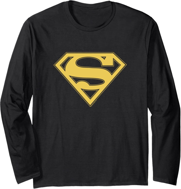 Superman Gold & Black Shield Langarmshirt