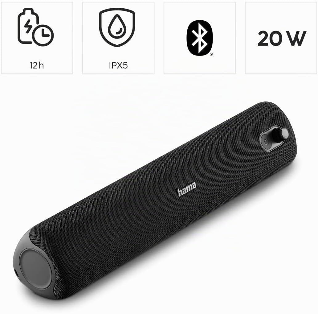 Hama Bluetooth-Lautsprecher wasserdicht zuhause u. outdoor (Musik-Box Bluetooth-Lautsprecher für Han